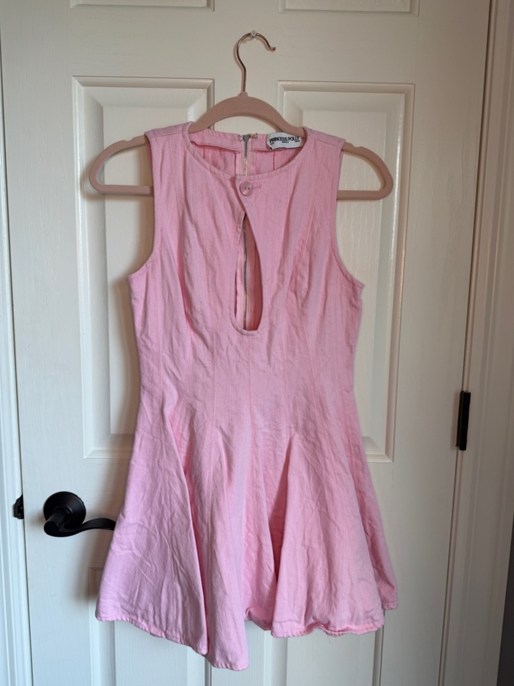Princess Polly Pink Sleeveless Keyhole Skater Dress